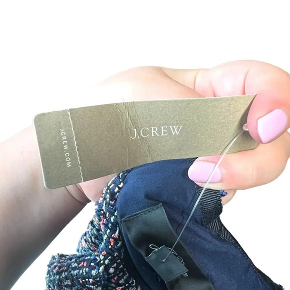 J. Crew A-line Dress in Confetti Tweed Navy Blue Pink Size 12 - Picture 12 of 15